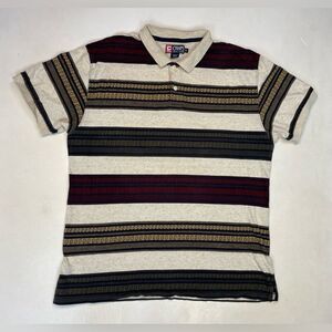 VINTAGE Chaps Ralph Lauren Polo Shirt Men XL Colorblock Multicolor 90s